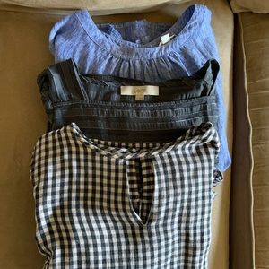 Lot of 3 size medium blouses Loft and Boden